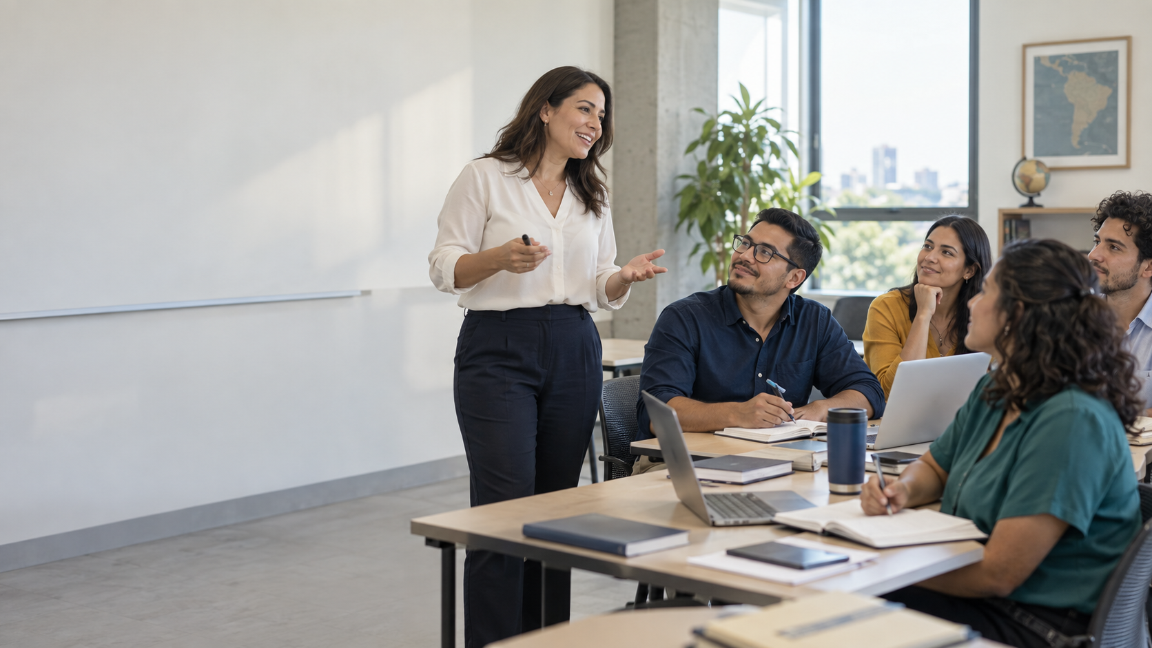 Profesionales participando en una clase de formación continua